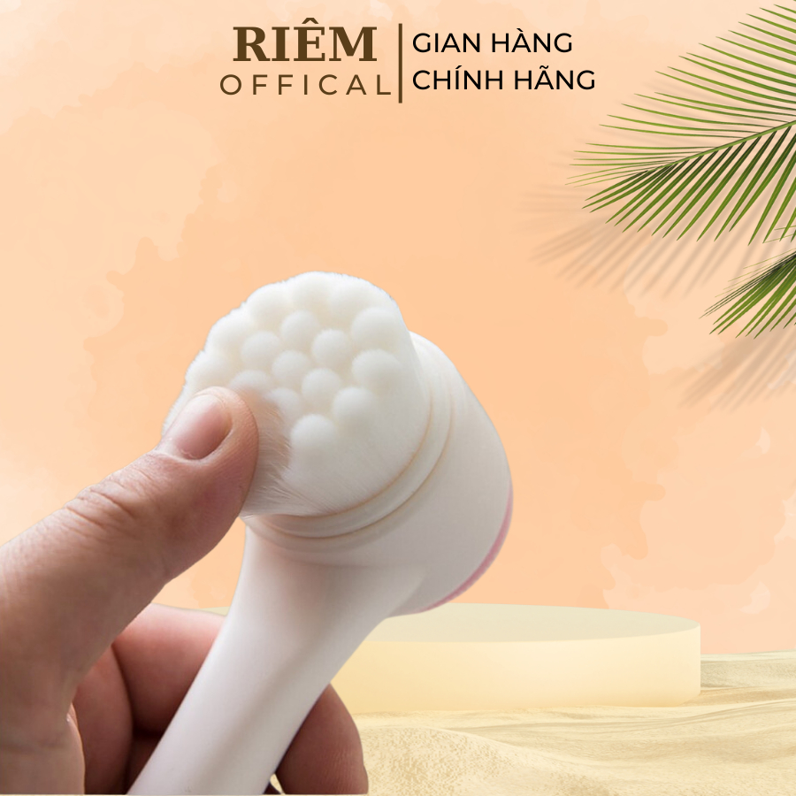 Cọ Rửa Mặt Làm Sạch Sa Silicone Hiệu Quả Với Đầu Đen, Thích Hợp Khi Du Lịch RIEM