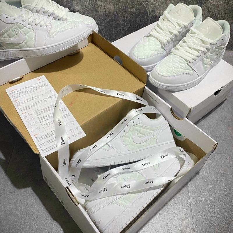 GIÀY LOW DIO QUILTED WHITE  BEST QUALITY , FULL TRẮNG J'D SC