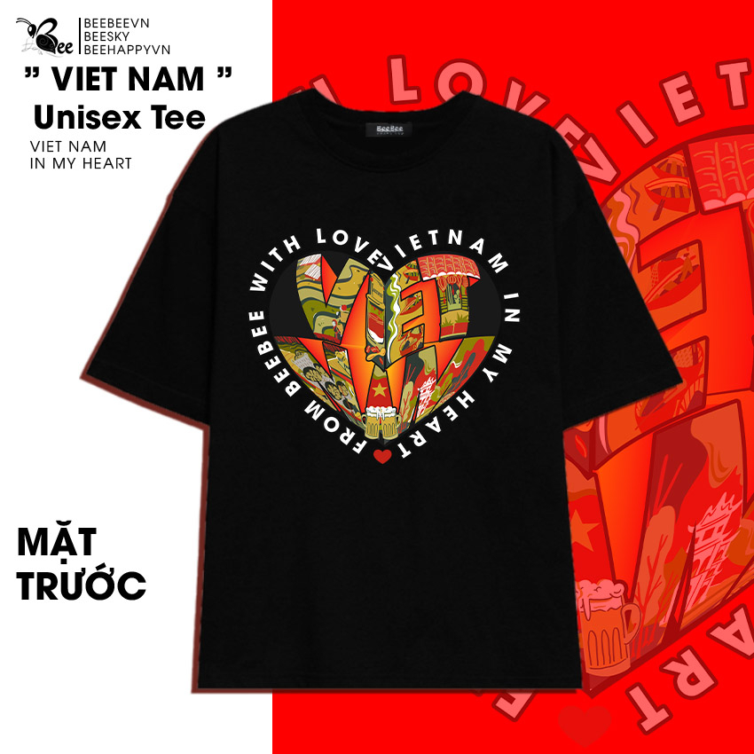 Áo THUN thiết kế BEEBEE VIỆT NAM trong tôi (trắng- đen)