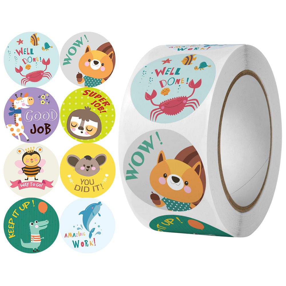 500 sticker tiếng anh khen thưởng học sinh dạng cuộn 50 mẫu