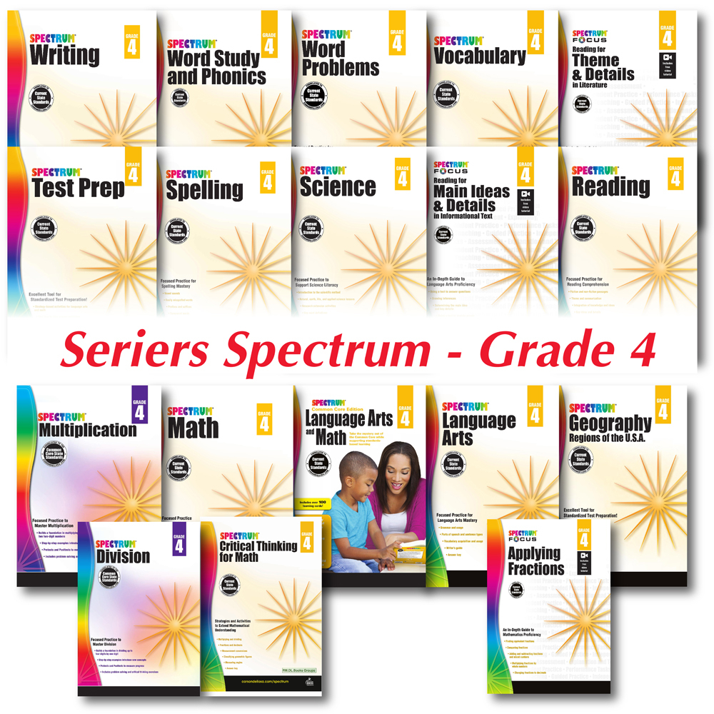 [ 21q Grade 4 ] Spectrum: Math, Reading,Multiplication, Geography, Science, Subtraction, Division,...