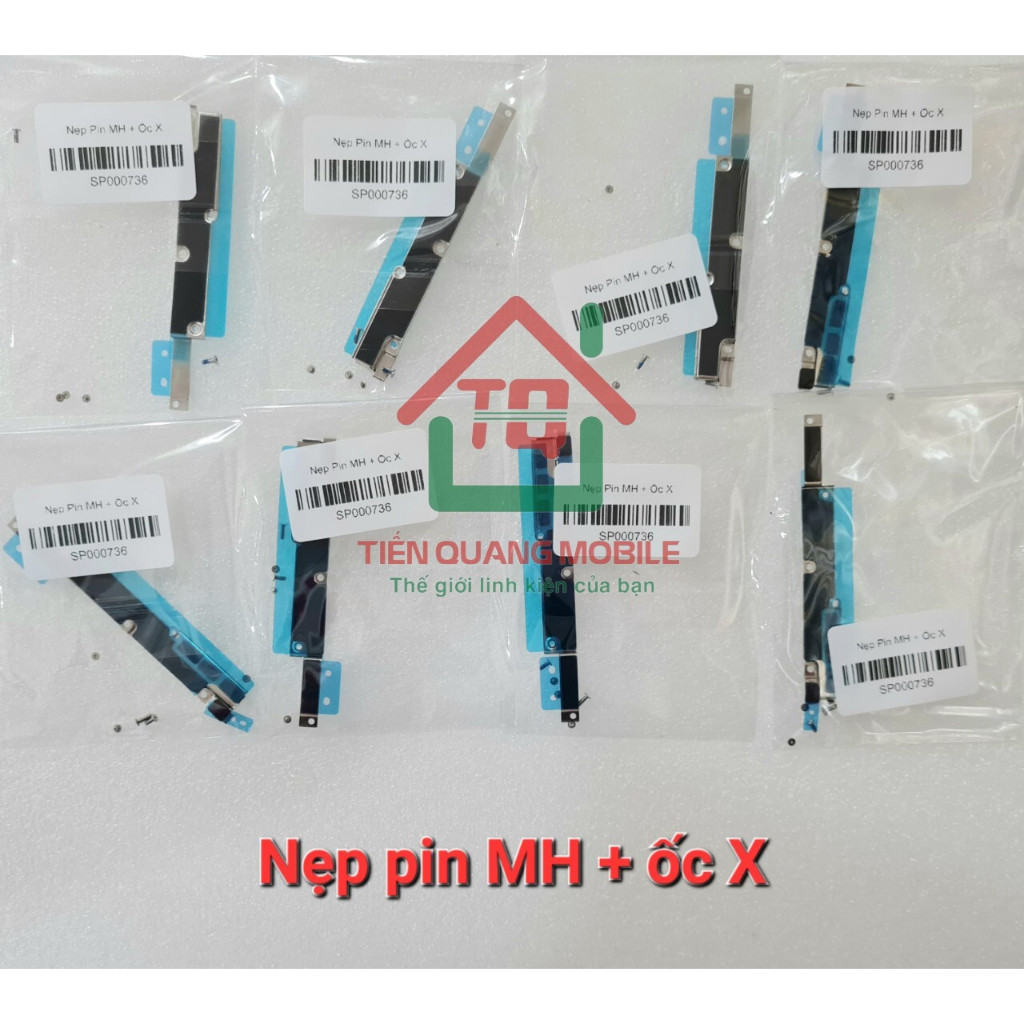 Bộ nẹp pin và màn hình kèm đủ ốc 11 pr, 11 prm, 12 Pr, 12 Prm, 7p, 8p, 7G, 6S, X, XS, XSM