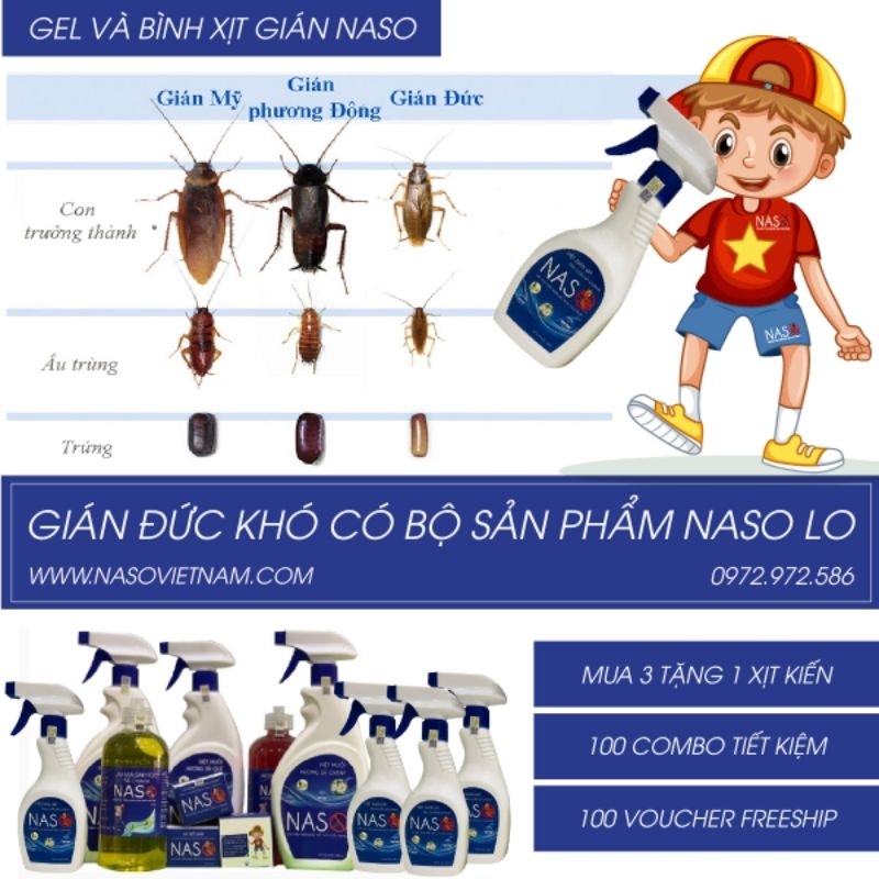 NASO - Siêu diệt gián thành phần thiên nhiên NASO 330 ml