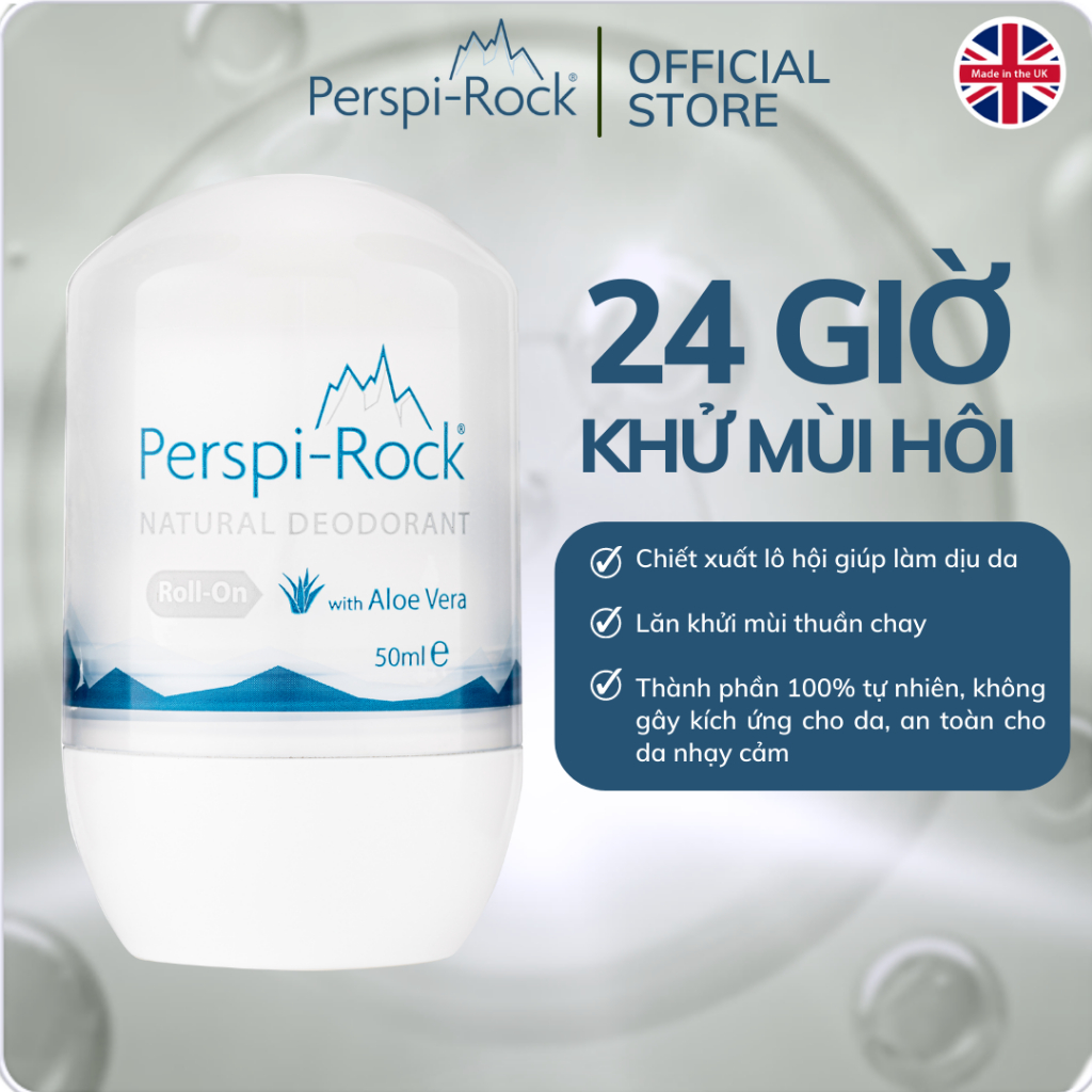 Lăn khử mùi tự nhiên thuần chay Perspi-Rock 50ml
