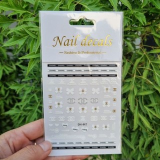 {HỎA TỐC 1h} Sticker thương hiệu chanel, miếng dán móng tay 3d