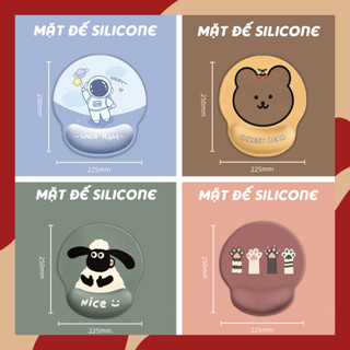 Lót chuột có đệm tay silicone cao cấp Cozy Style kích thước 25x22cm, Pad chuột kê tay họa tiết dễ thương