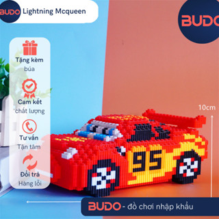 [ TẶNG BÚA ] Xếp hình disney cars lightning mcqueen xe hơi size to 26cm đồ chơi xếp hình nano 3d cho bé chuẩn mẫu