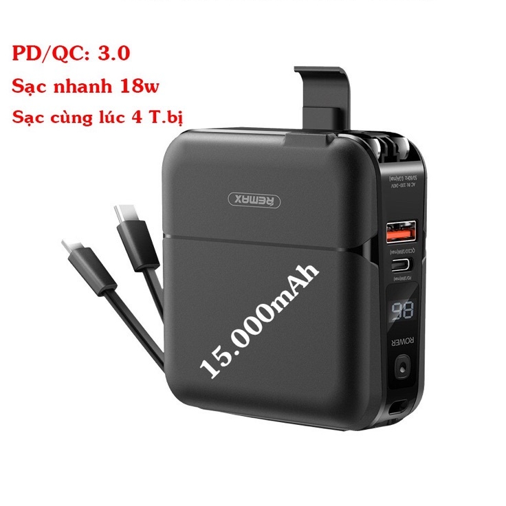 Pin sạc dự phòng remax RPP-20/ RPP-145 15000mah sạc không dây và có dây lighting typeC sạc nhanh 20W