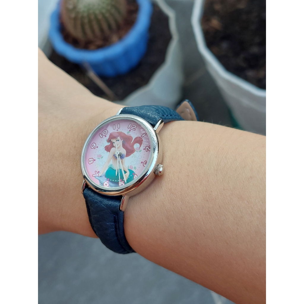 Đồng hồ nữ Disney dây da chạy pin hàng Si