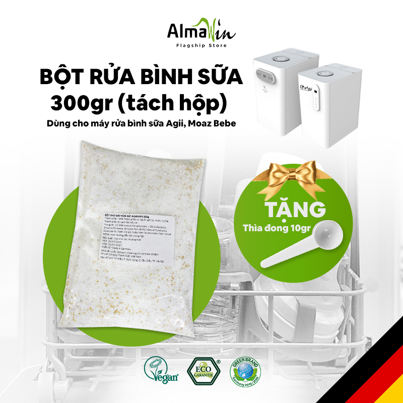 Bột rửa bình sữa Almawin vệ sinh máy hút sữa Agii