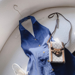 ĐẦM JEAN DENIM CỔ YẾM HỞ LƯNG PHỐI NÚT