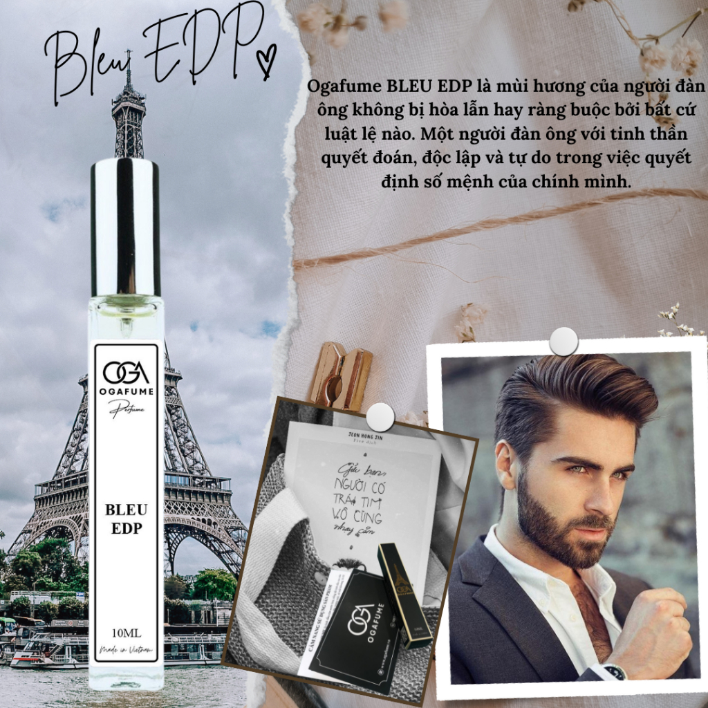 Tinh Dầu Nước Hoa Nam OGAFUME Bleu EDP Nam tính, Mạnh mẽ, Sang trọng, Bí ẩn 10ml