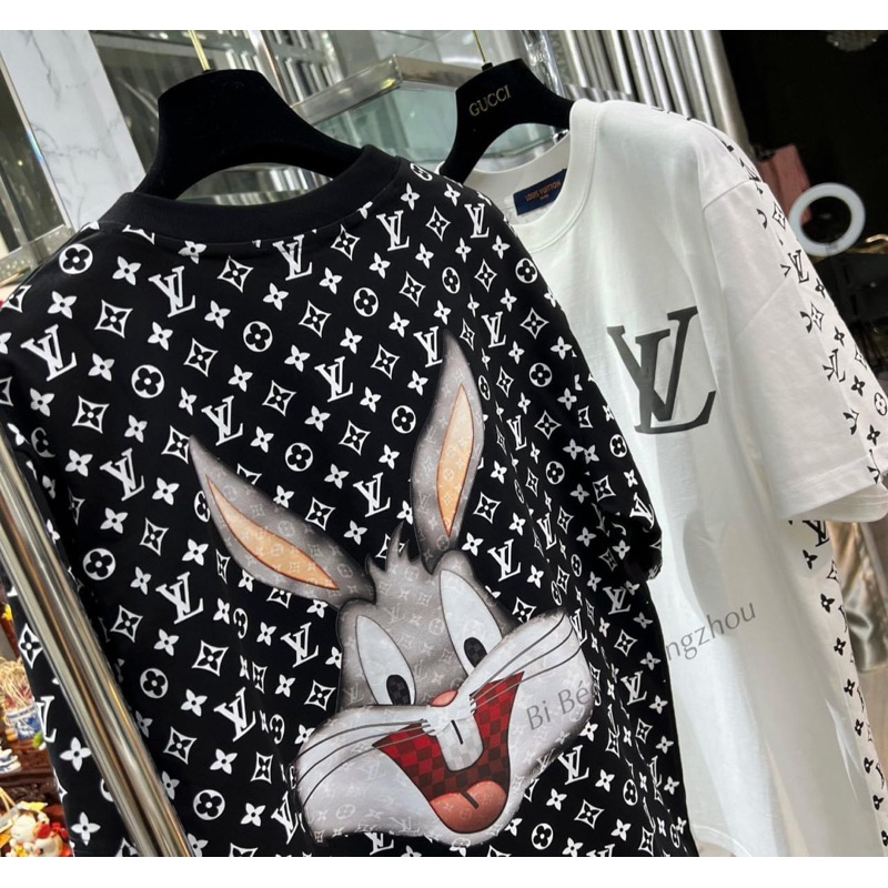 Áo phông Thỏ L.V Nam Nữ Cotton Không Xù Form Rộng