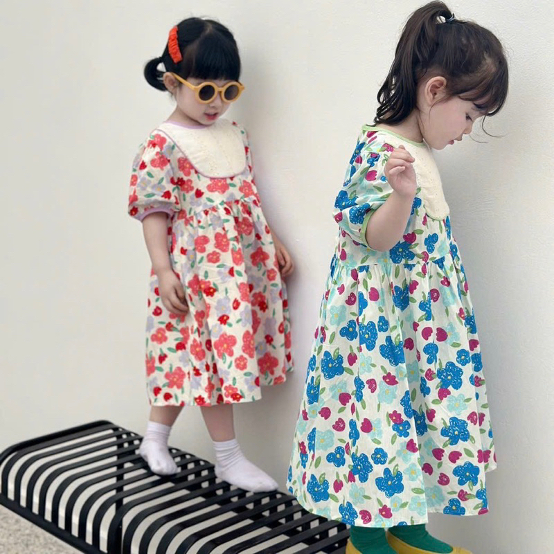 Váy Bé Gái CELINA V19 Đầm Trẻ Em Chất Liệu Thô Cotton Cao Cấp Thiết Kế Kiểu Dáng Vintage Xinh Xắn