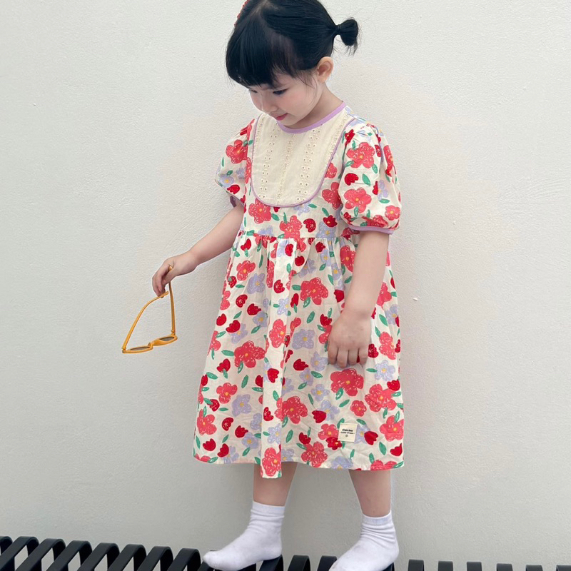 Váy Bé Gái CELINA V19 Đầm Trẻ Em Chất Liệu Thô Cotton Cao Cấp Thiết Kế Kiểu Dáng Vintage Xinh Xắn