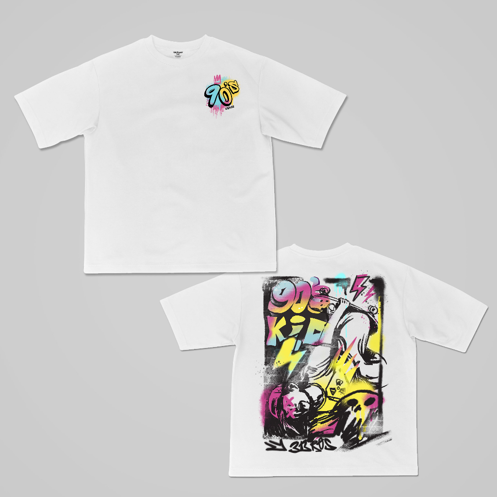 Áo thun tay lỡ unisex 90's Kids Tee, vải cotton oversized form rộng, Local Brand 3BROS