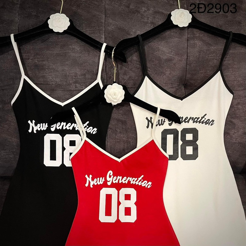 Đầm 2 Dây Cúp Mút Ngực Viền Cổ V 08 Dáng Ngắn Chất Borip Mát Mịn