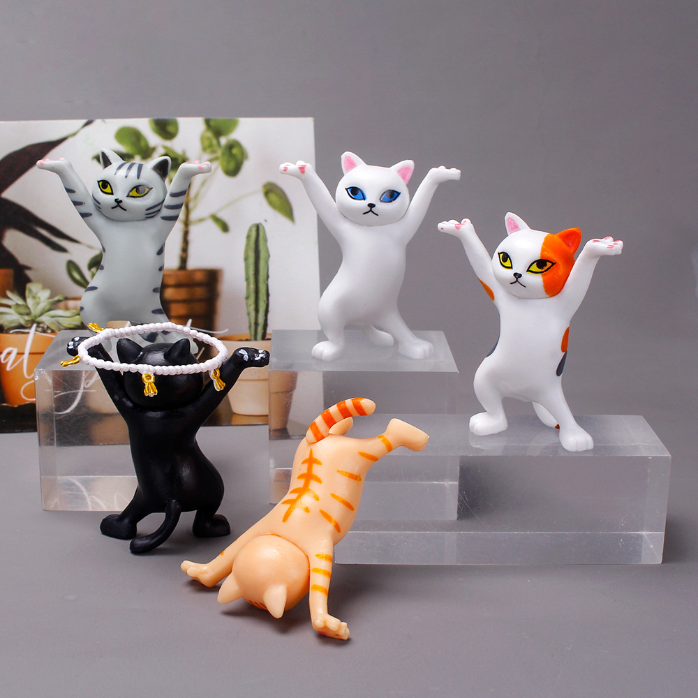 Set mèo khiêng hòm mô hình biểu cảm dễ thương, hài hước - Dùng trang trí