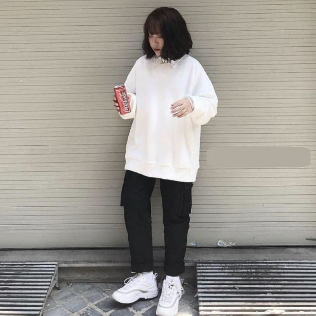 Áo sweater basic trơn nam nữ form rộng, áo tay dài trơn unisex nỉ bông dày mềm mịn 1998 store