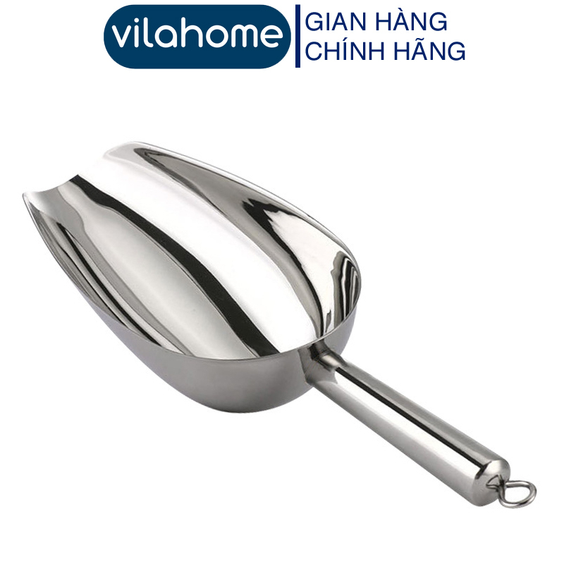 Muôi Múc Đá VilaHome, Dụng Cụ Xúc Đá Đa Năng Bằng Inox 304 Tay Cầm Chắc Chắn An Toàn Tiện Lợi
