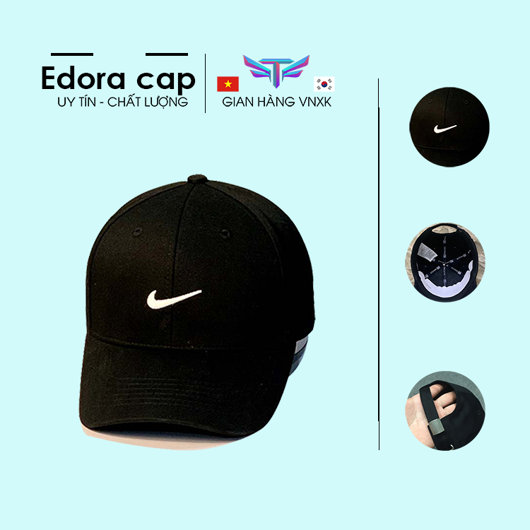 Mũ lưỡi trai, Nón kết NikE đen logo trắng logo thêu 3D nổi siêu hot dành cho nam nữ
