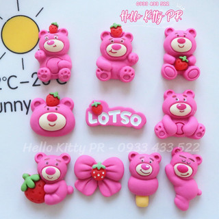Charm slime trang trí phụ kiện gấu dâu Lotso