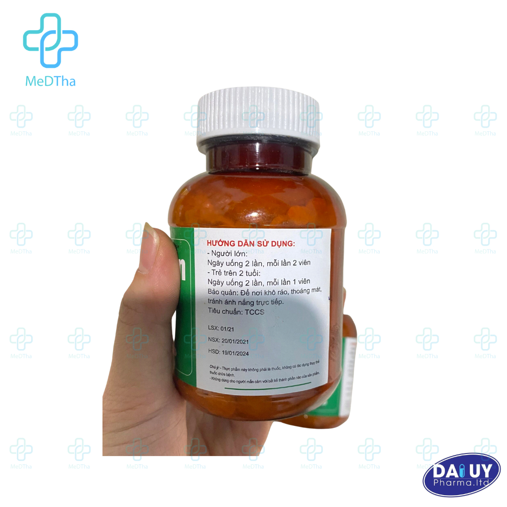 Vitamin C Đại Uy - Viên Uống Bổ Sung Vitamin C, Tăng Sức Đề Kháng, Bền Vững Thành Mạch (Lọ 100/1000 Viên) [Chính Hãng]