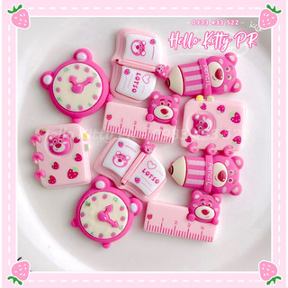 Charm nhựa/ slime gấu dâu Lotso chủ đề học tập