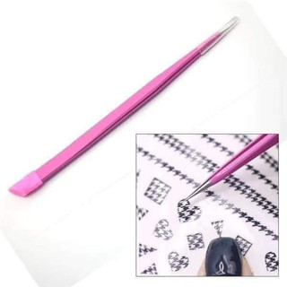 Nhíp gắp đá nail GNDG đầu thẳng nhọn - Nhíp đa năng gắp charm, kẹp dán sticker có đầu silicon cố định