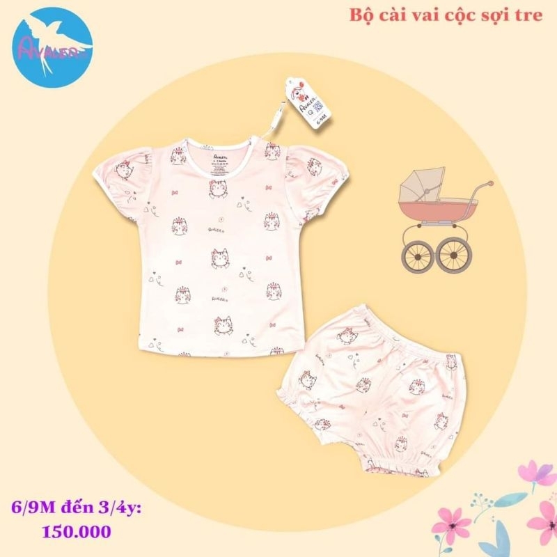 Bộ quần áo cộc tay cho bé từ 3 đến 4 tuổi avaler