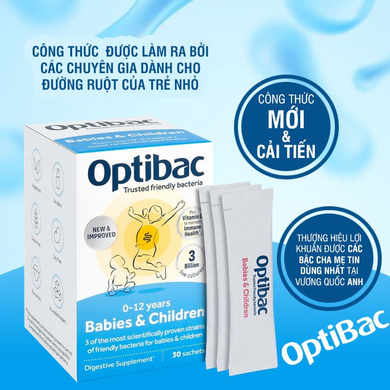 Bác Sĩ Cung Men Vi Sinh Optibac Babies & Children (Optibac Xanh) - Bổ Sung Vitamin D3, Chất Xơ, Lợi Khuẩn, Tiêu Hóa Tốt