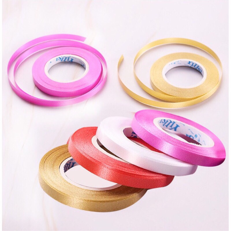 (Miễn ship) Dây Ruy Băng Nhựa Bản 1cm,22m.Buộc Đuôi Bóng Trang Trí Phòng Cưới,sự Kiện,trang trí sinh Nhật.
