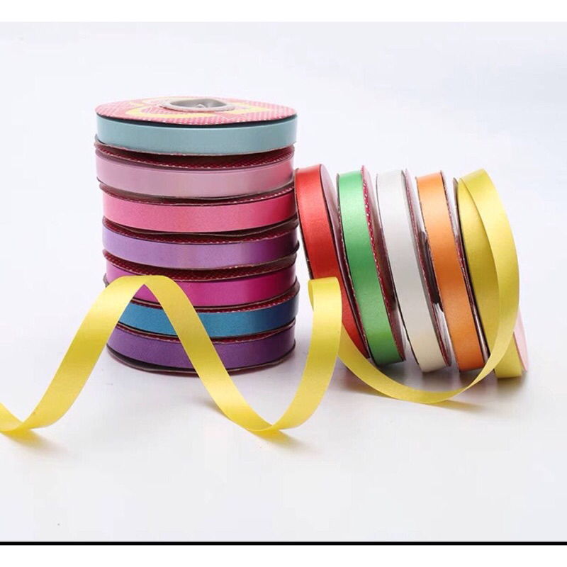 (Miễn ship) Dây Ruy Băng Nhựa Bản 1cm,22m.Buộc Đuôi Bóng Trang Trí Phòng Cưới,sự Kiện,trang trí sinh Nhật.