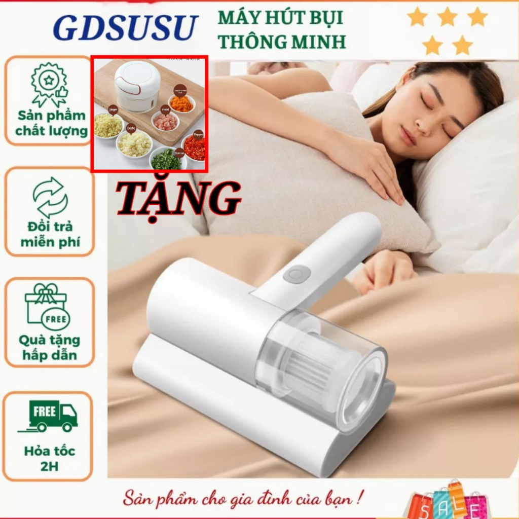Máy hút bụi mini, máy hút bụi đa năng không dây sạc pin có tia UV khử khuẩn, hút ẩm không khí, chăn ga, ghế sofa