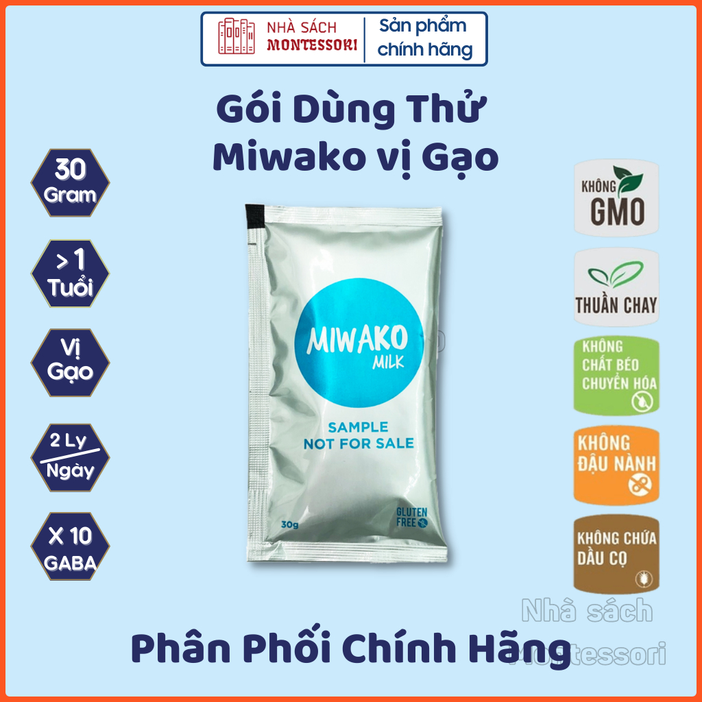 Sữa Công Thức Hạt Thực Vật Hữu Cơ Miwako Vị Gạo Gói 30g - Miwako Việt Nam - Nhà sách Montessori