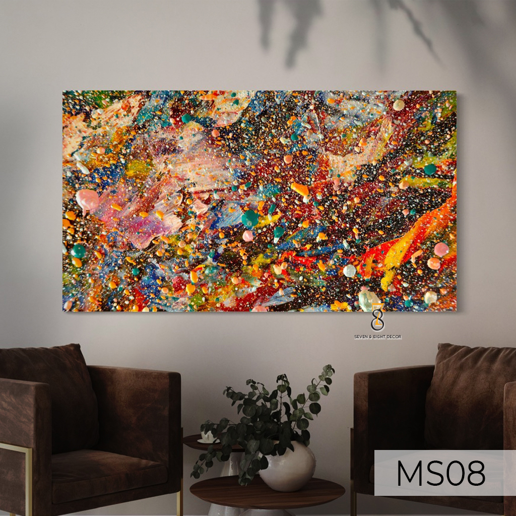 Tranh Canvas Nhiều Mẫu | Tranh Trừu Tượng Phong Cách Sơn Dầu 1FHOIL_GR002 | Tranh Đã Căng Khung | Tặng Kèm Đinh 78Deco