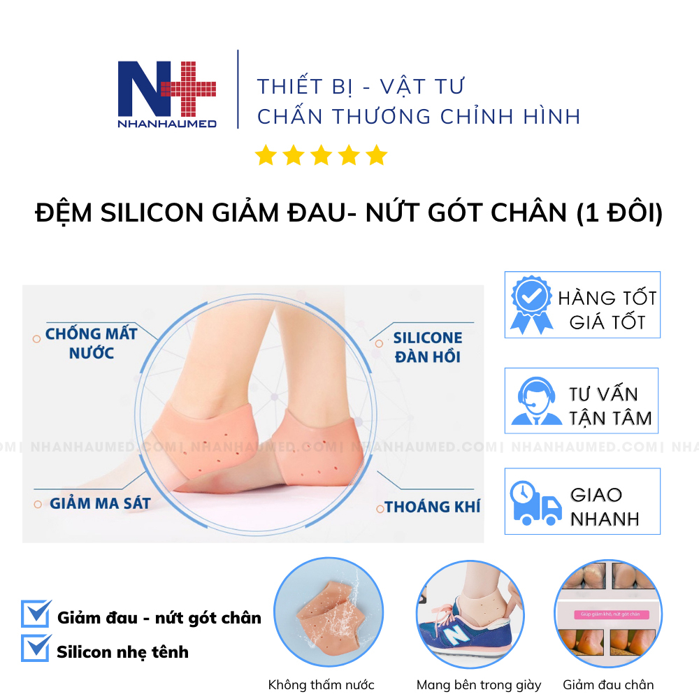 Set 2 Lót Gót Da Silicon Giày Nữ Bị Rộng, Lót Gót Chân Silicon Chống Đau Gót Chân, Lót Giày Silicon Chống Đau Gót Chân