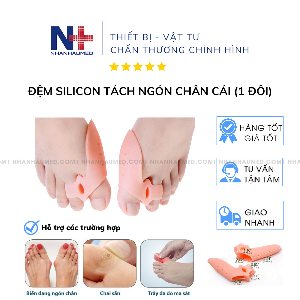 Dụng Cụ Tách Ngón Chân Cái Bằng Silicon, Tách Ngón Chân Cái Silicon