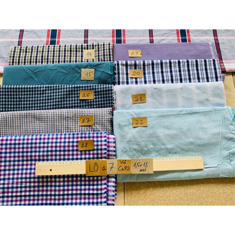 Vải sơ mi caro (kt1,5x1,5mét) vải 65%- 100%cotton đủ may váy hoặc áo sơ mi dài tay shop ongchutaphoa