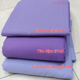 Vải kate silk màu tím may áo sơ mi