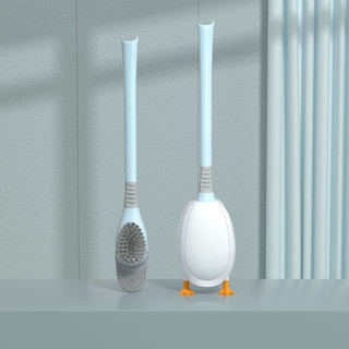 Bộ cọ toilet silicon mỏ vịt, cây chà toilet, bộ làm sạch bồn cầu dễ dàng làm sạch