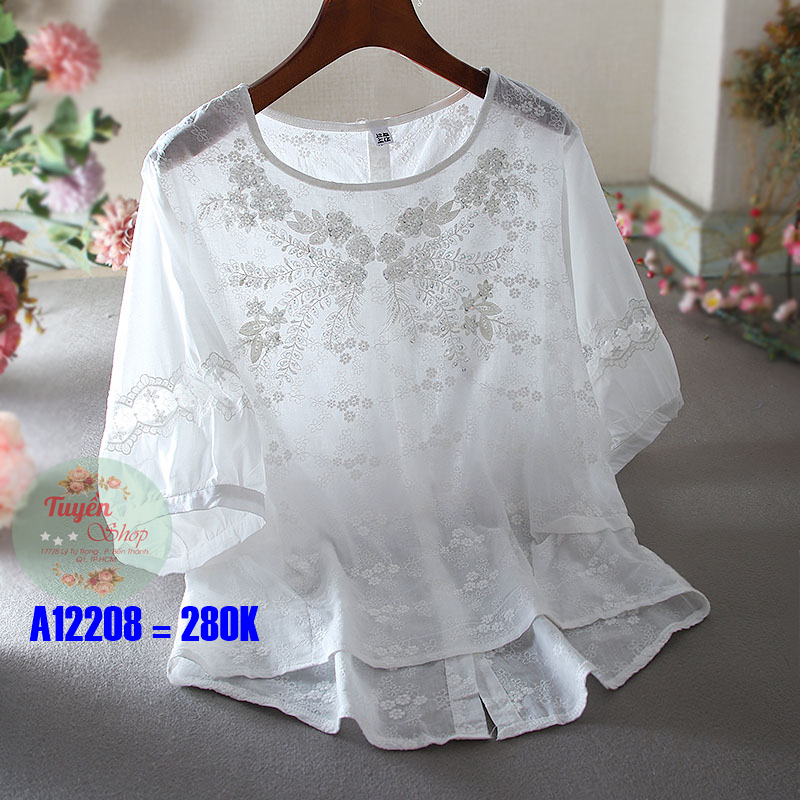 Áo xô tay lỡ kết ren
