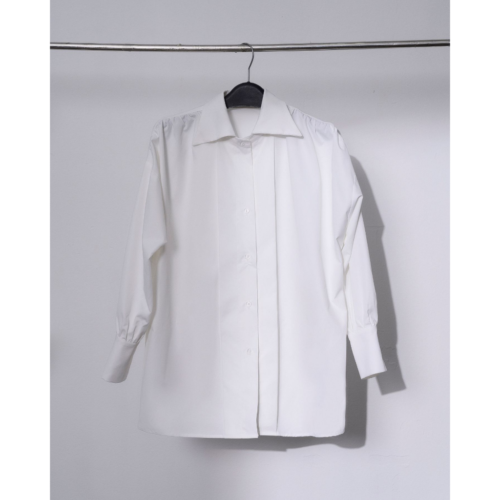 Áo Sơ Mi Basic Nhà ONMIX - Mason Shirt - Vải Thô Hàn - Màu Trắng Trơn