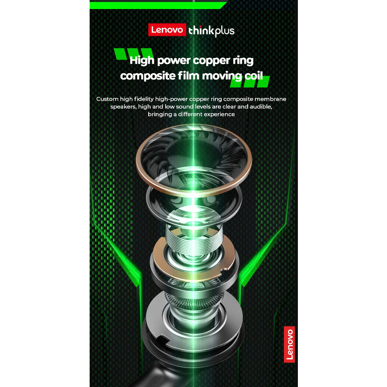 Tai Nghe Bluetooth Lenovo XT81 - Tai Nghe Không Dây Chơi Game Độ Trễ Thấp - Bluetooth 5.3 - Có Micro Đàm Thoại