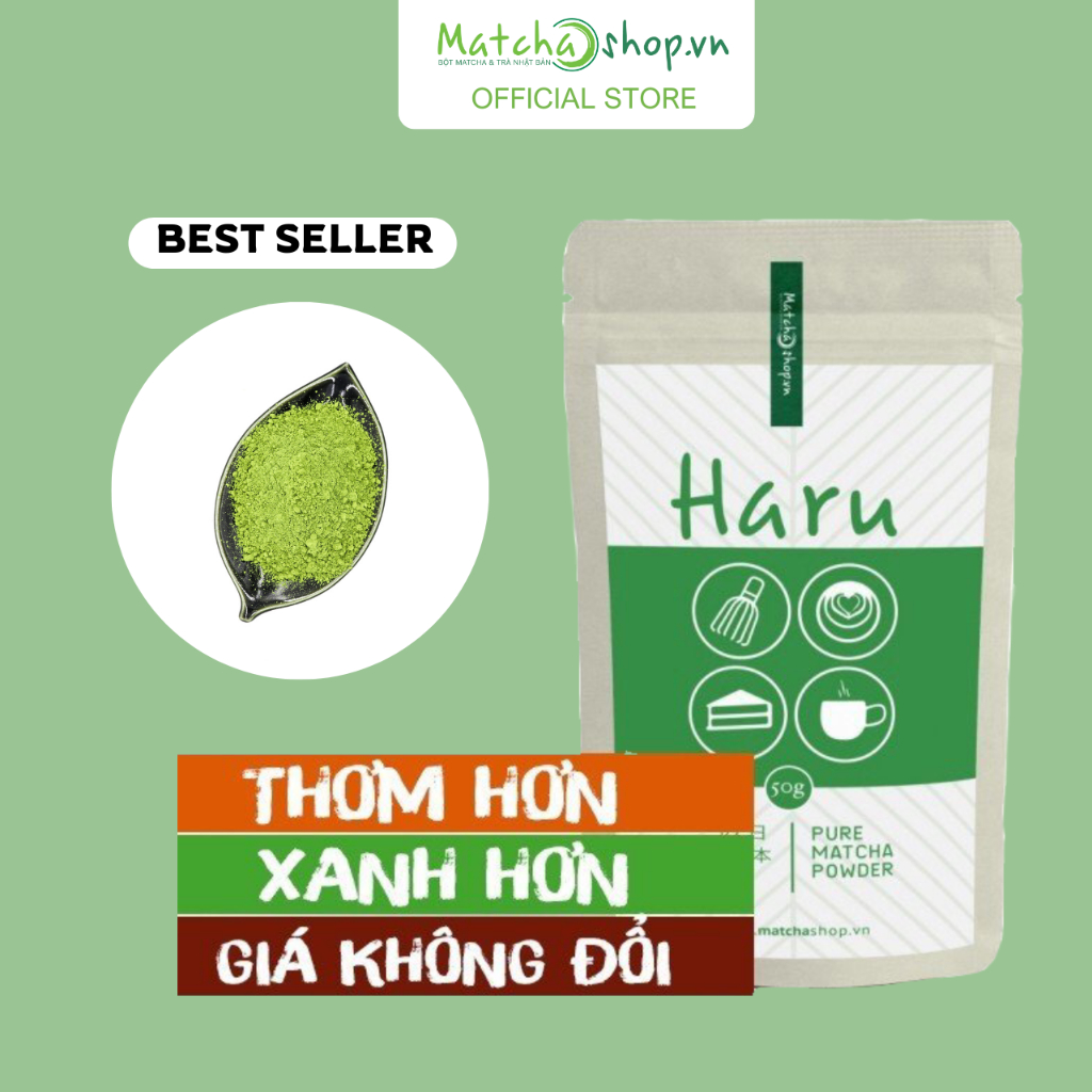 Combo 2 gói trà xanh matcha Haru Nhật 20g-50g-100g
