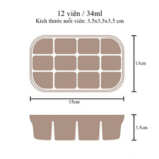 Khay làm đá silicone có nắp đậy