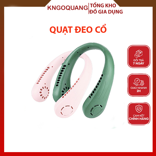 Quạt đeo cổ mini tích điện tiện lợi thông minh, Quạt đeo cổ thời trang thiết kế không cánh quạt, sạc USB -QC2
