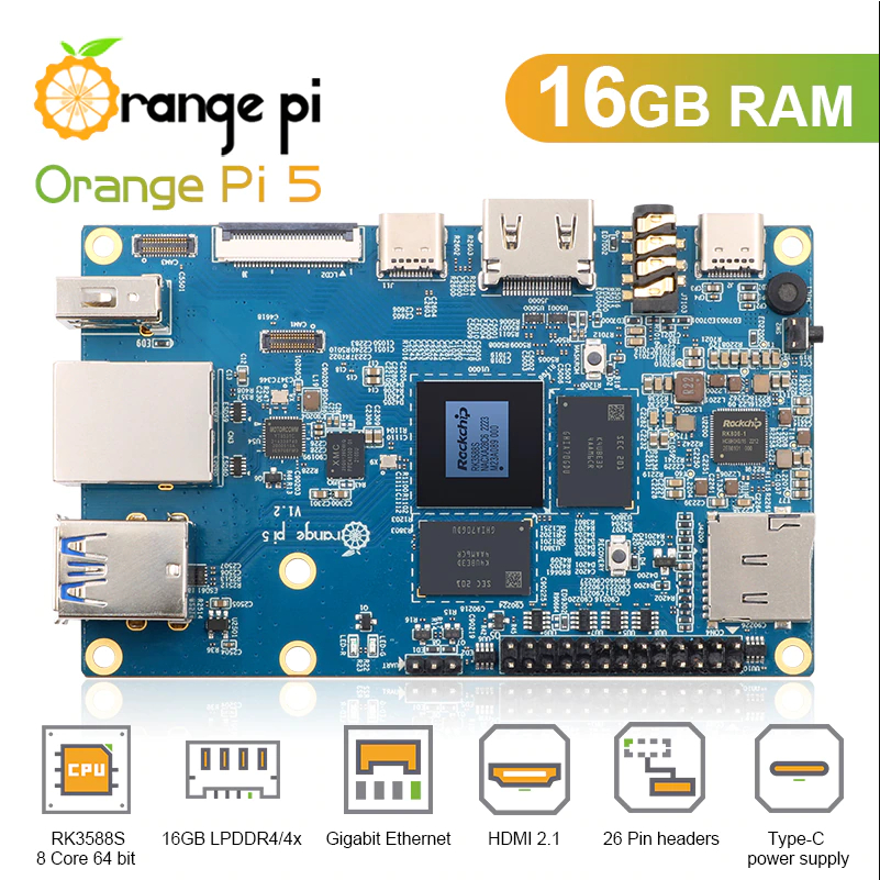 Máy tính nhúng Orange Pi 5 bản 8GB Ram