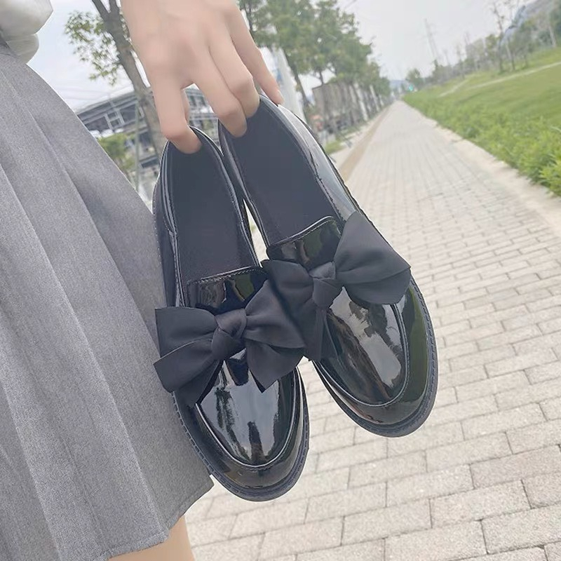 Giày đốc nữ phối nơ sang chảnh,giày Mary jane phong cách Hàn quốc gót 3cm siêu hot