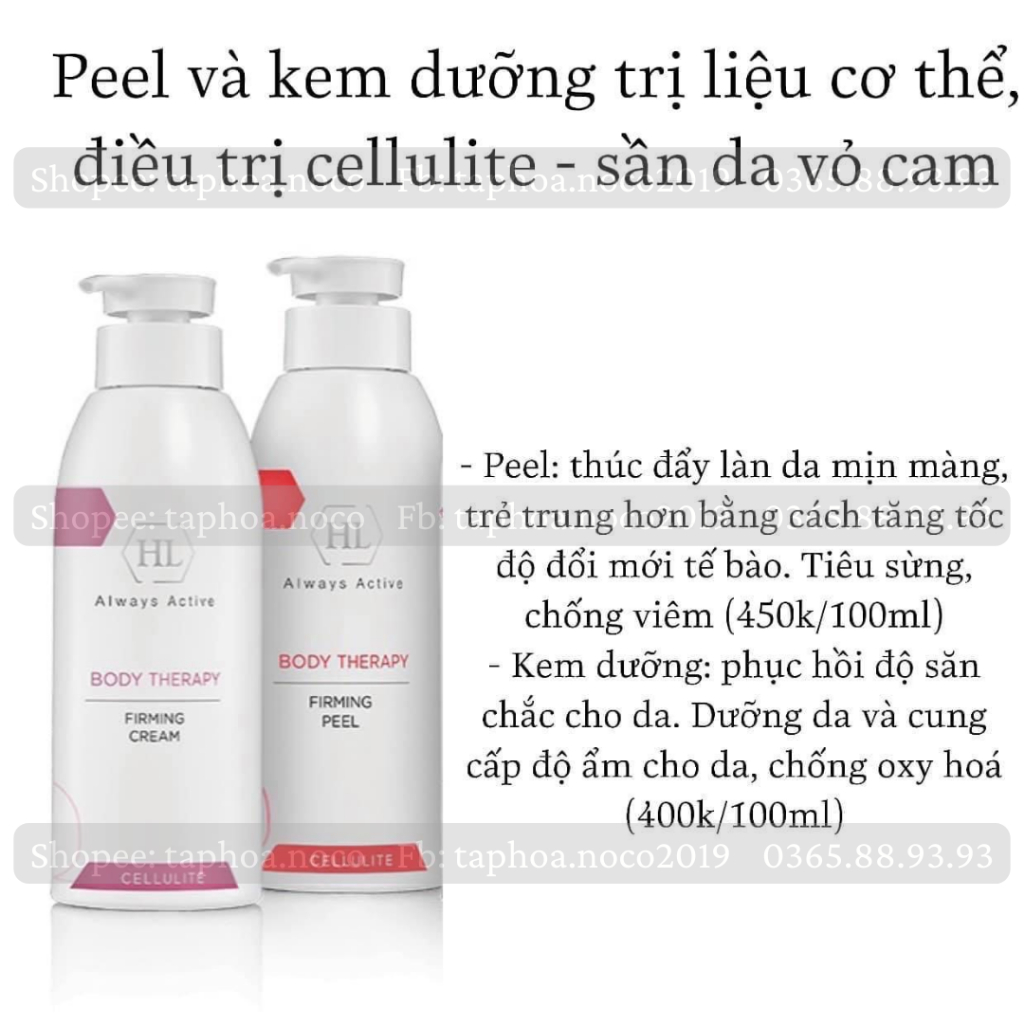 Peel và kem dưỡng trẻ hóa, làm săn chắc Holy Land Body Therapy Firming Peel